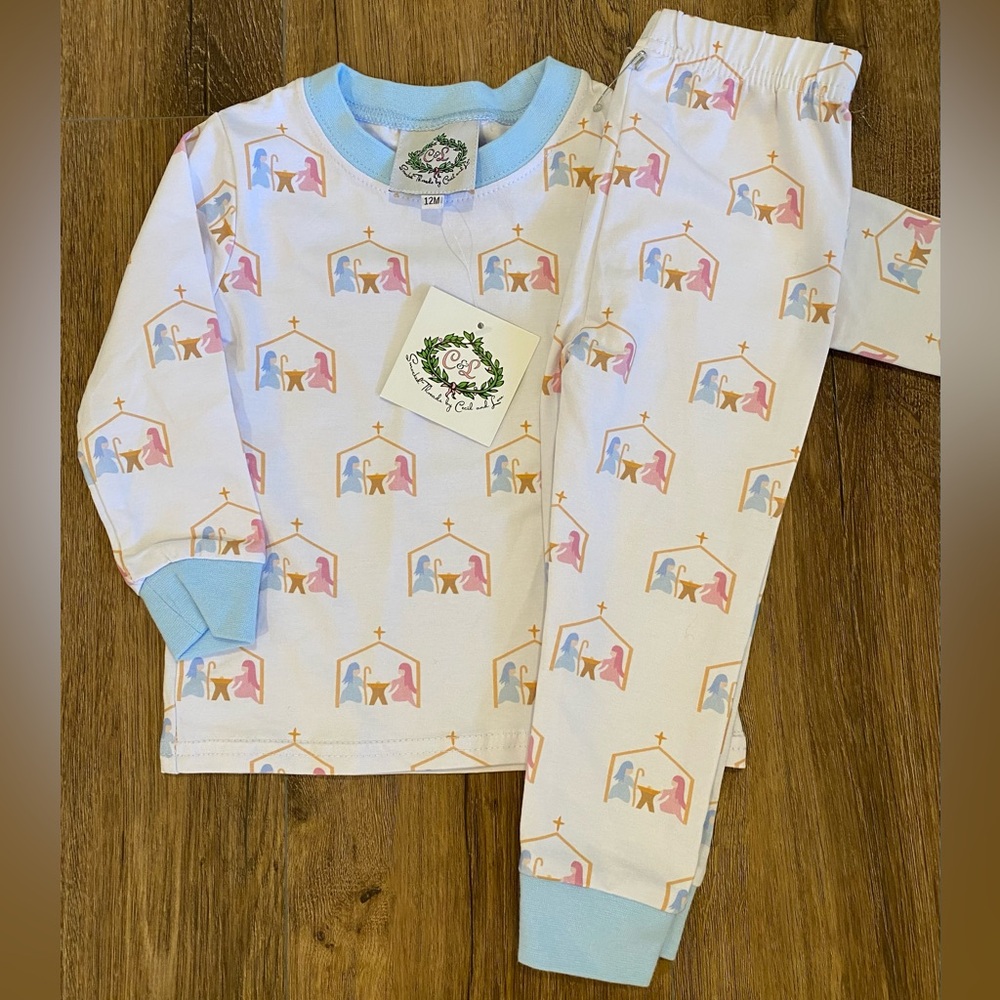NWT Cecil and Lou nativity pajama set, 12m